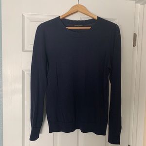 Banana Republic Navy scalloped crew neck sweater